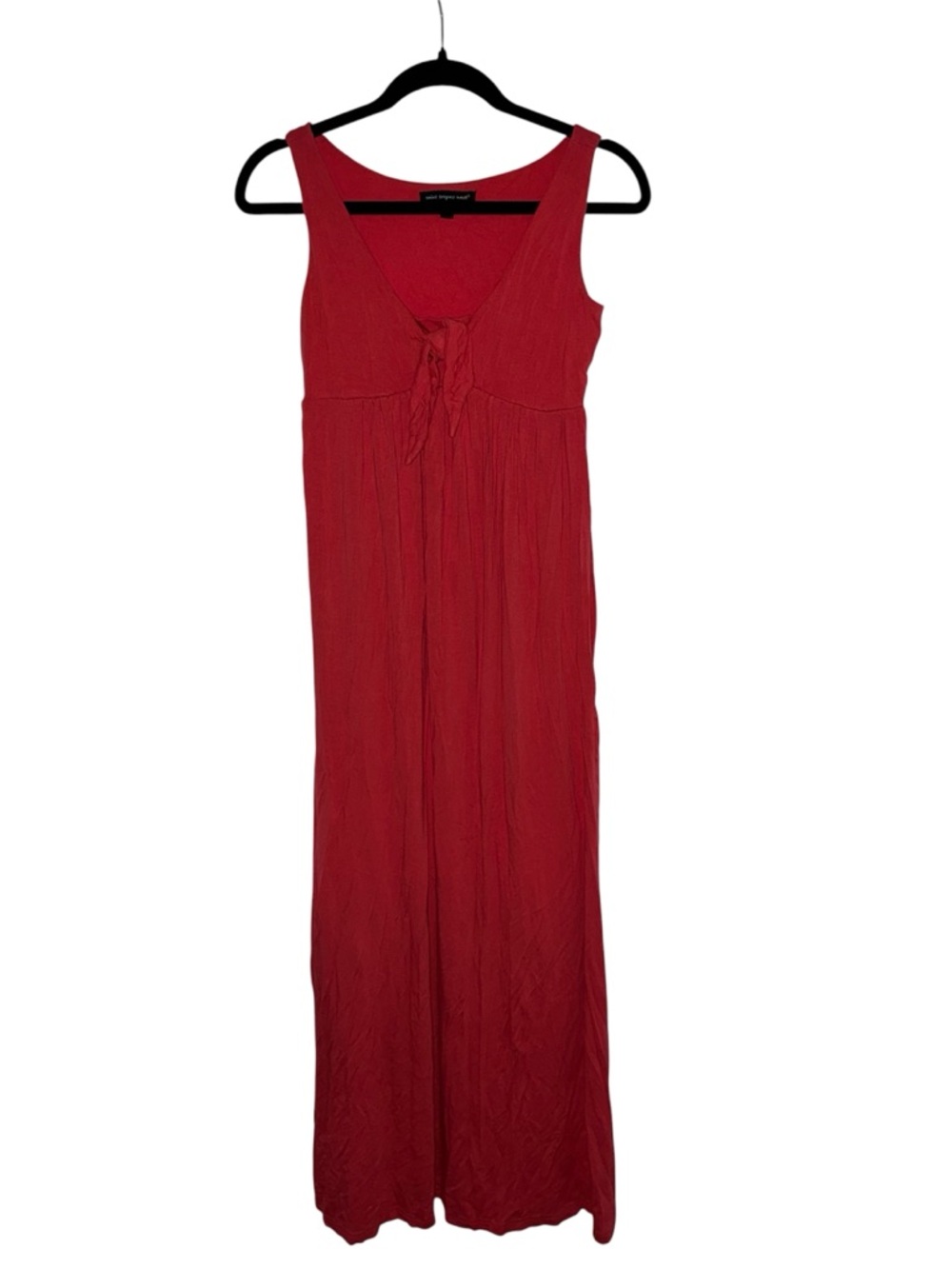 Women’s coral Maxi Dress with Front Tie